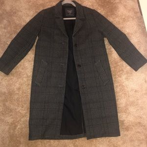 Wool blend Plaid A&F dad coat